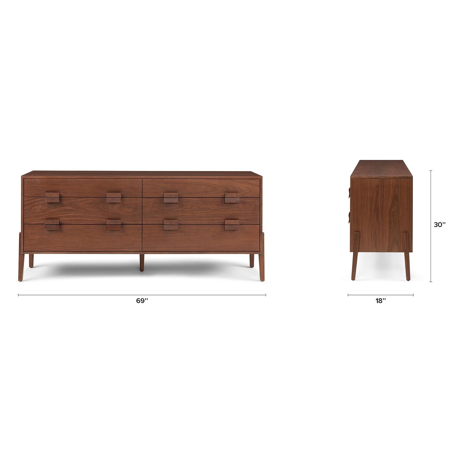Vireo Walnut 6-Drawer Double Dresser thumbnail 9