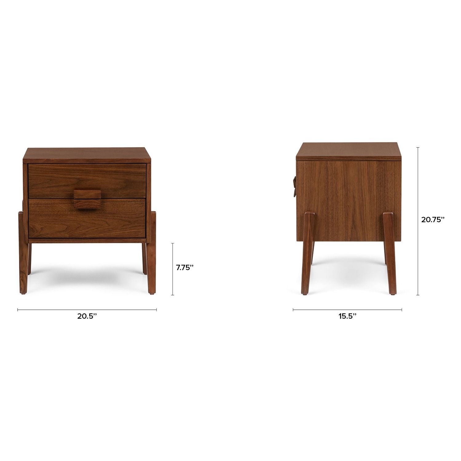 Vireo Walnut 2-Drawer Nightstand thumbnail 7