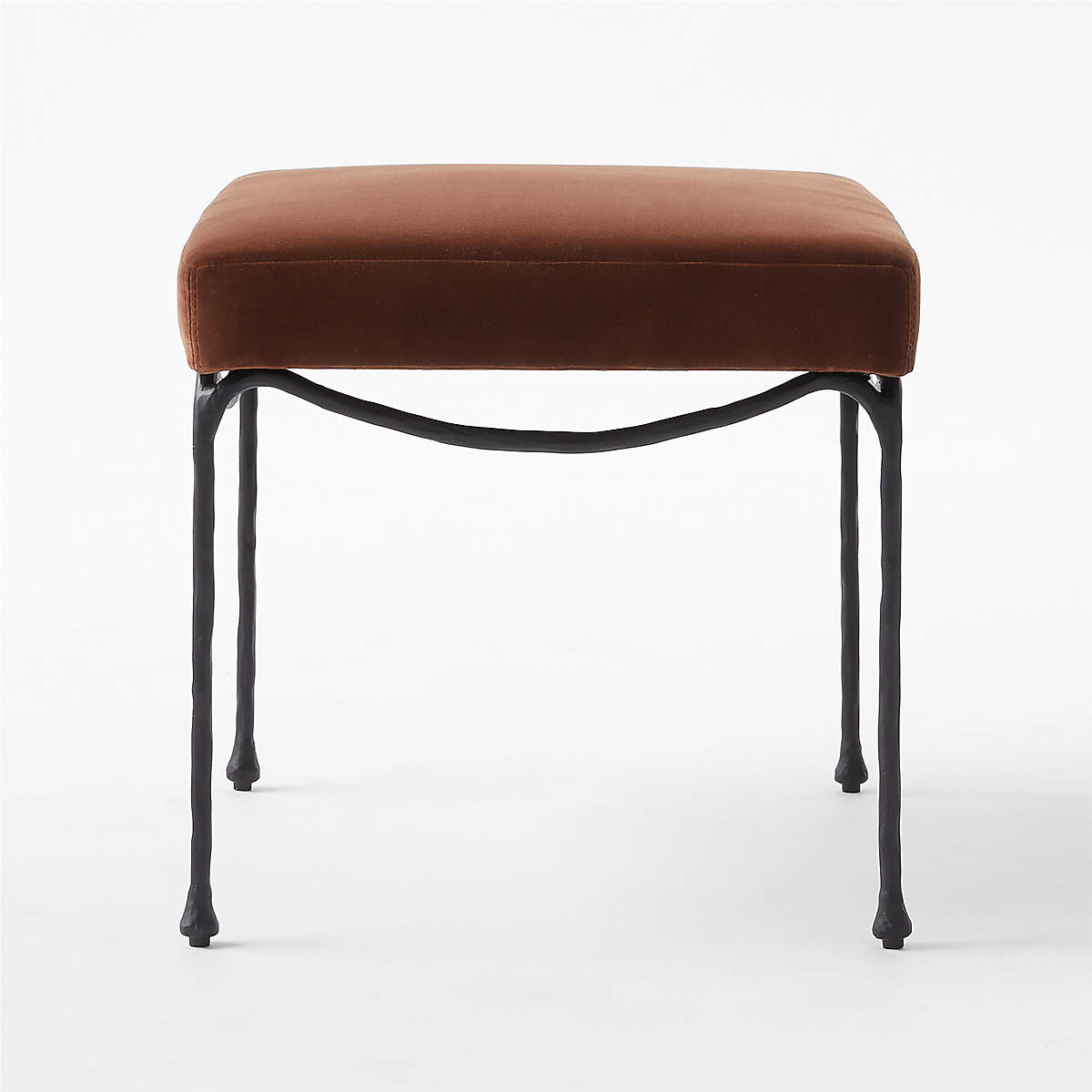 Journey Terracotta Red Velvet Stool thumbnail 4