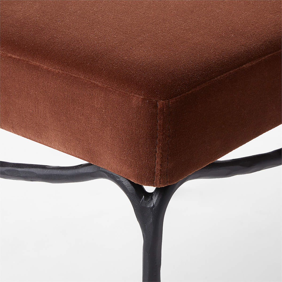 Journey Terracotta Red Velvet Stool thumbnail 5