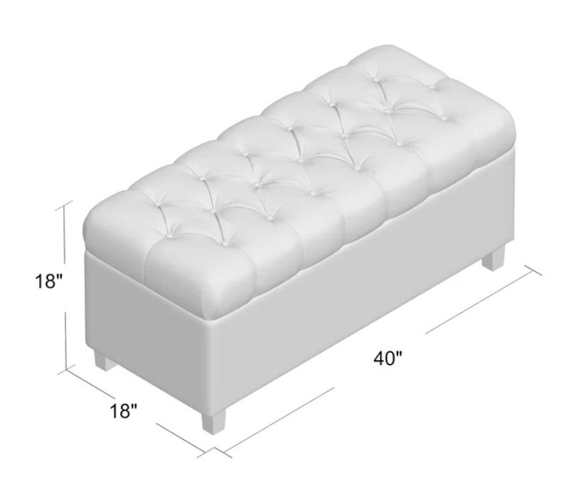 Crysania Polyester Upholstered Storage Bench thumbnail 3