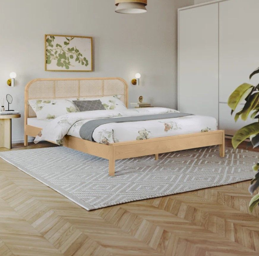 Liliana Wood Cane Platform Bed thumbnail 2