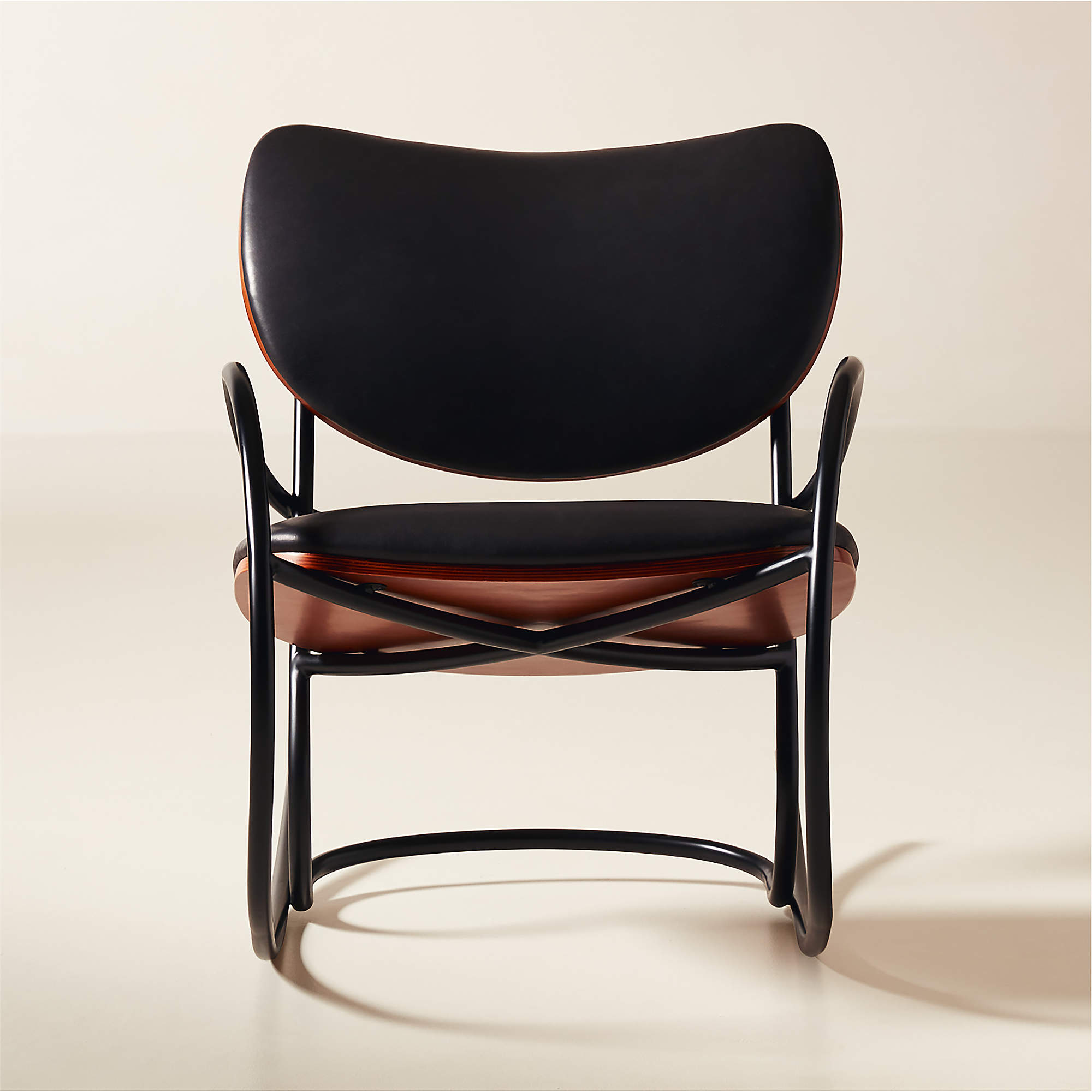Bese Black Leather Rocking Chair thumbnail 2