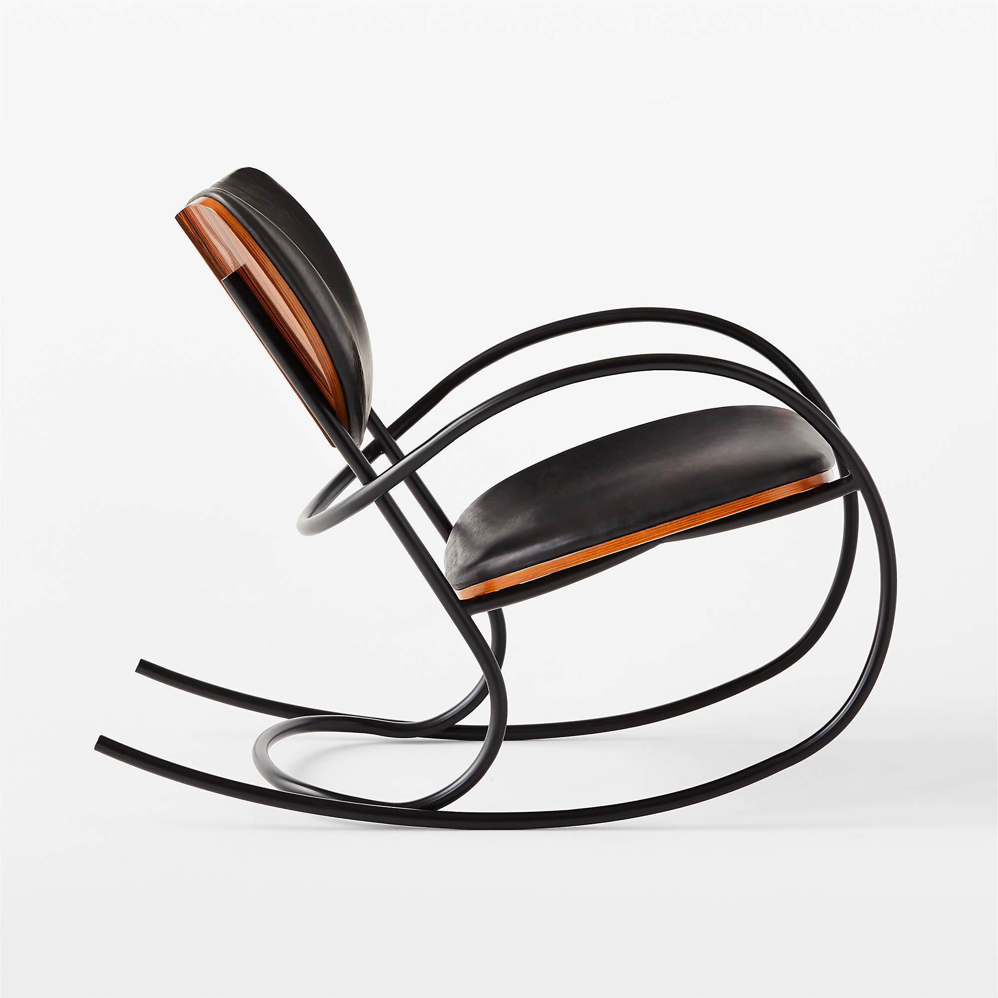 Bese Black Leather Rocking Chair thumbnail 3
