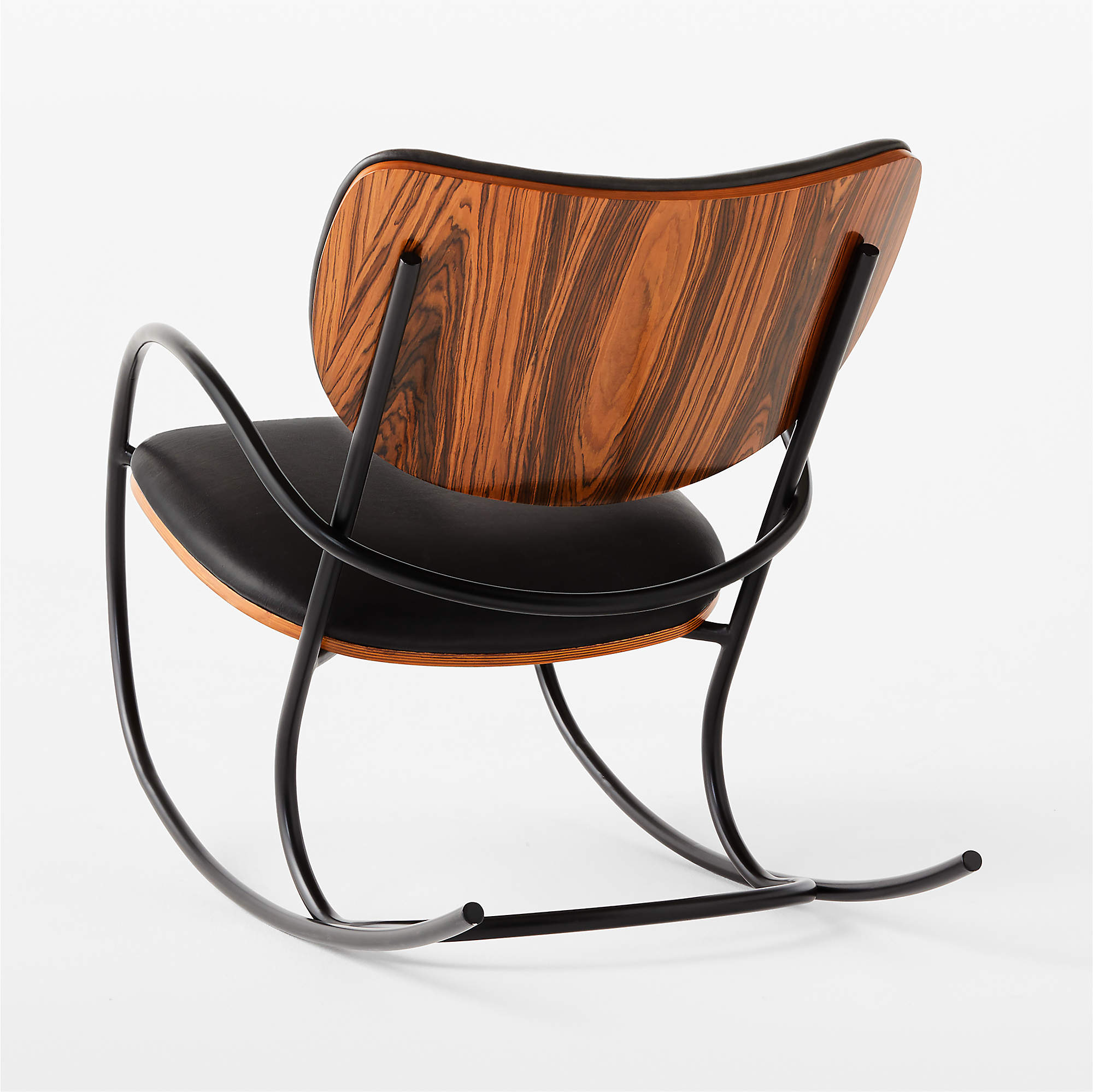 Bese Black Leather Rocking Chair thumbnail 5
