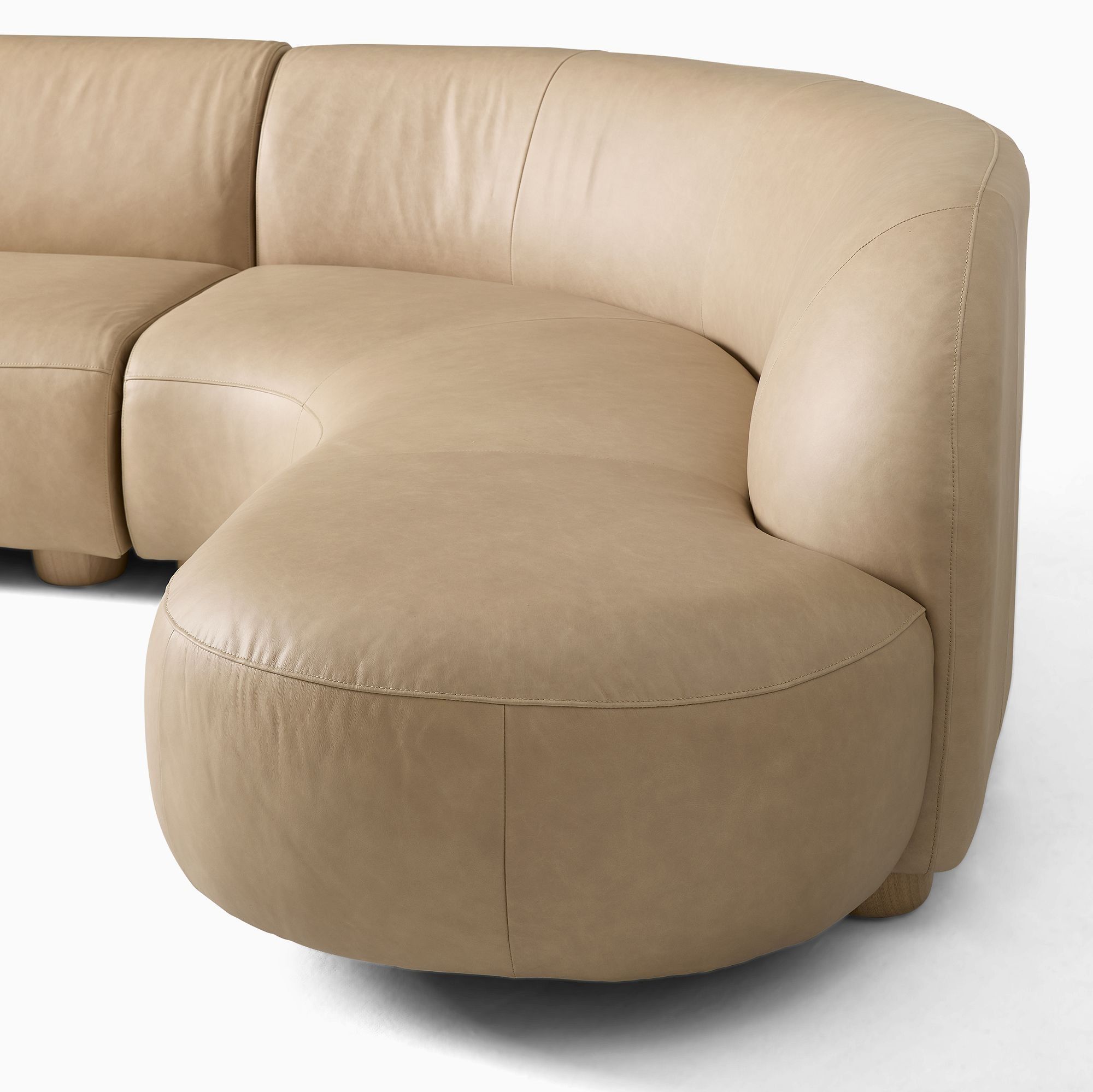 Laurent Leather 2-Piece Wedge Chaise Sectional thumbnail 4
