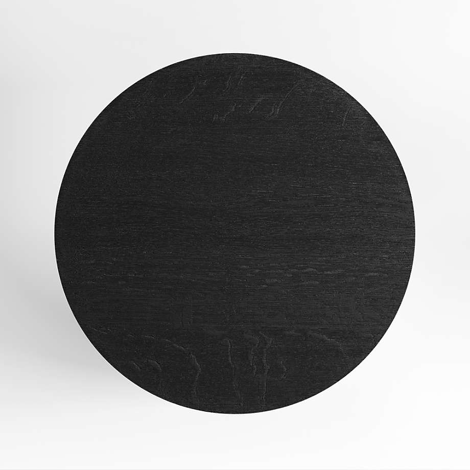 Clairemont Ebonized Wood Round End Table with Shelf thumbnail 3