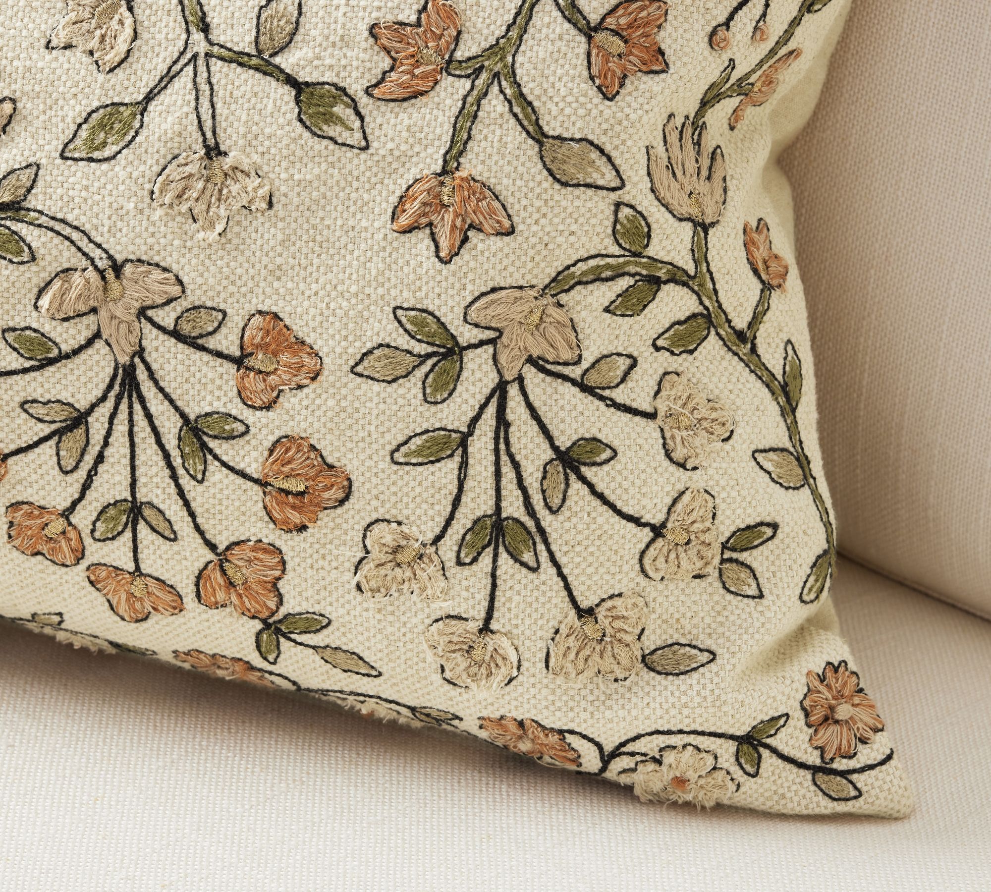 Zea Embroidered Lumbar Pillow-16"x26" thumbnail 2
