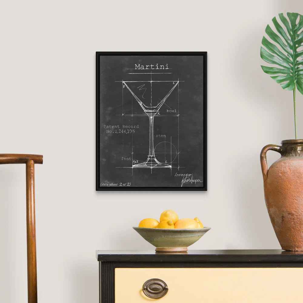 " Barware Blueprint V " on Canvas-21.7"x17.7" thumbnail 3