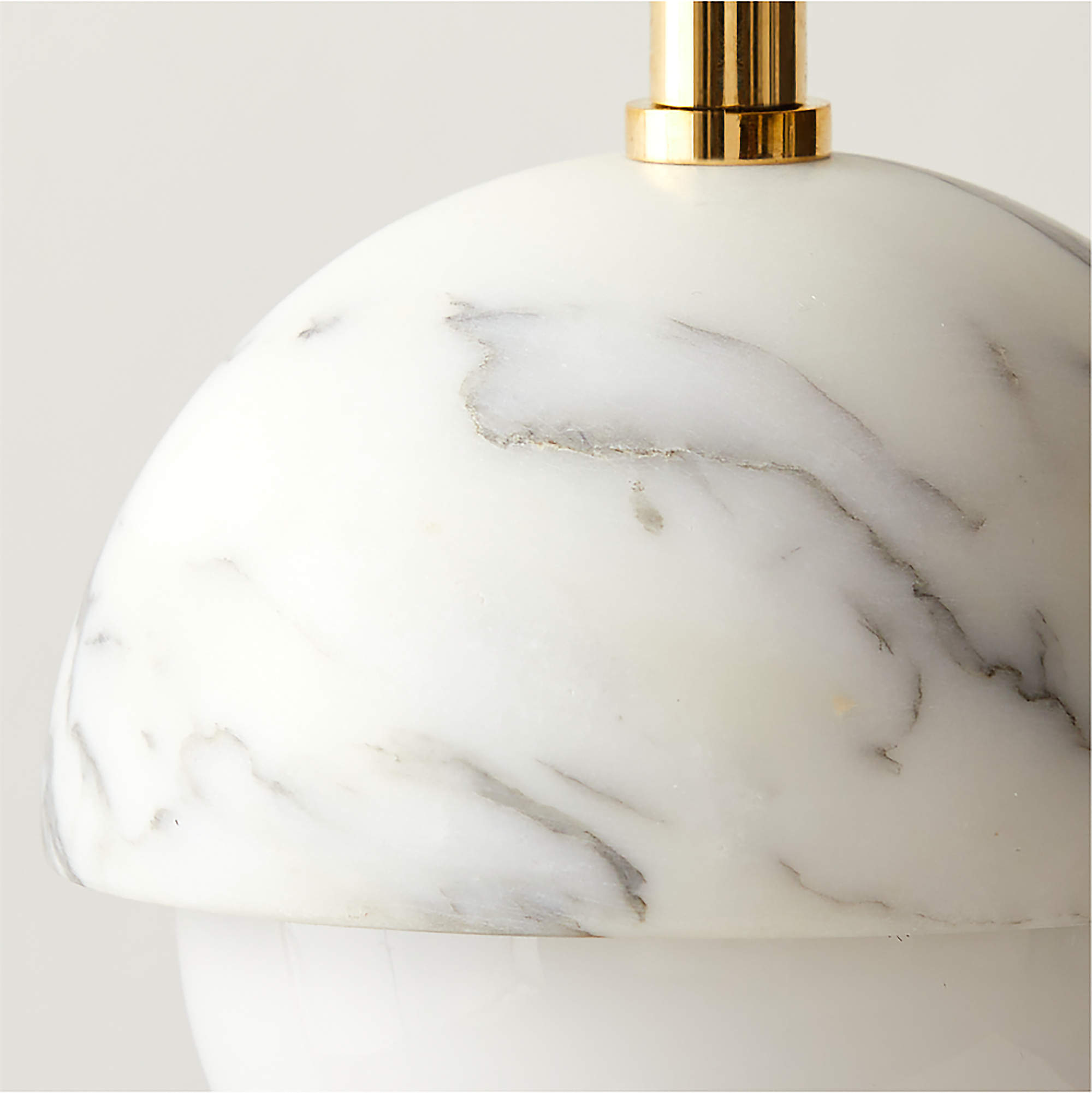 Polaris White Marble and Brass Globe Pendant Light thumbnail 5