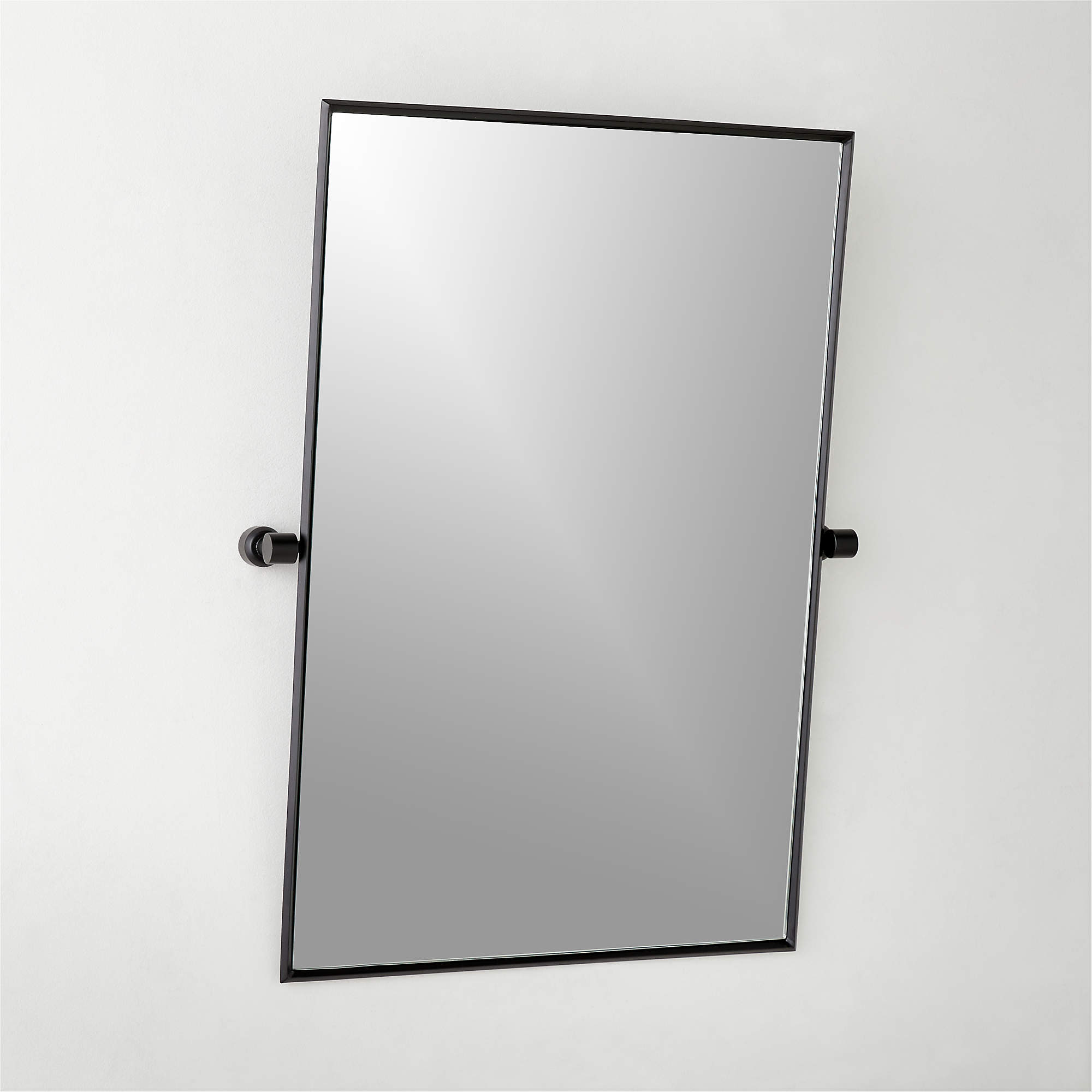 Blaine Matte Black Rectangular Pivot Wall Mirror thumbnail 2