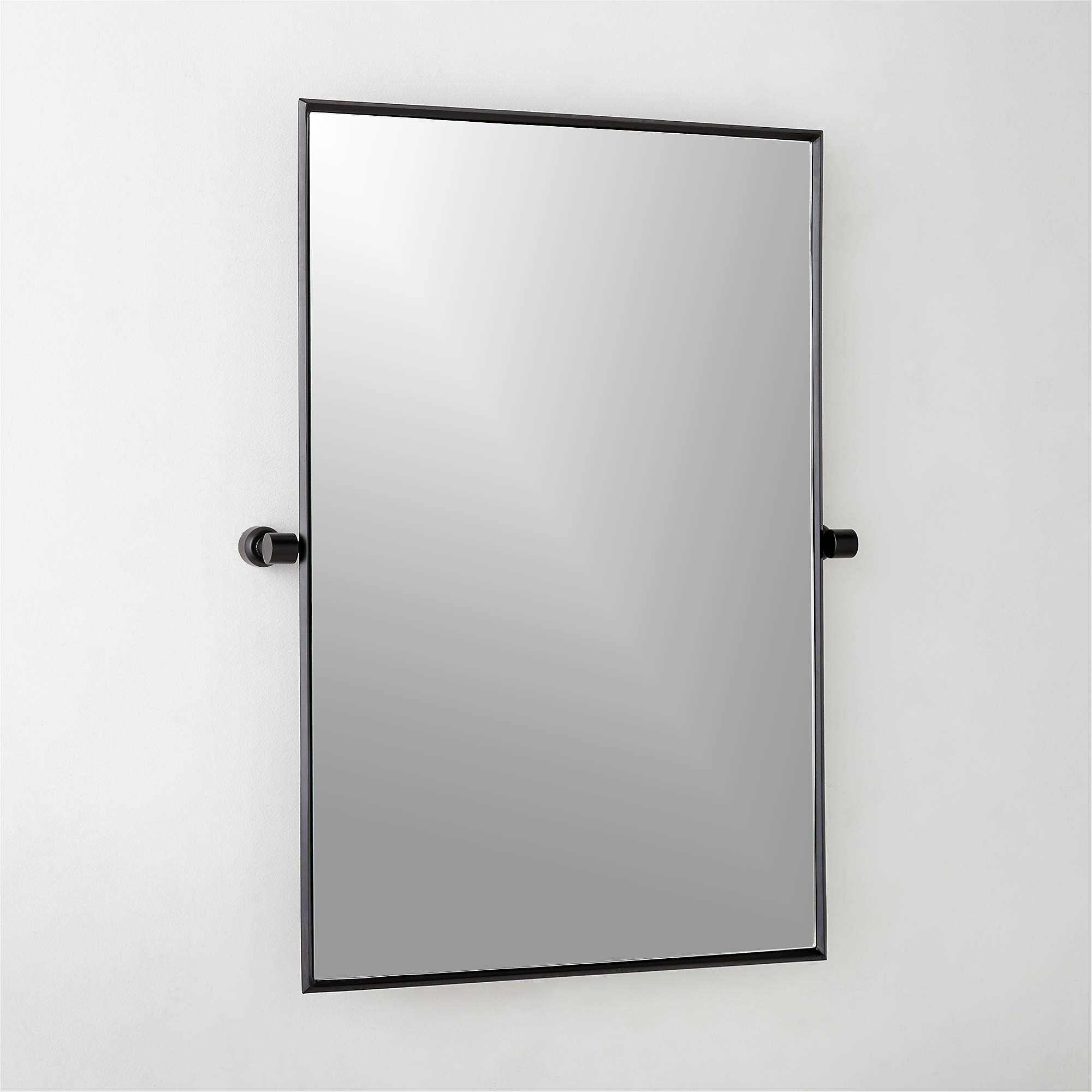 Blaine Matte Black Rectangular Pivot Wall Mirror thumbnail 4