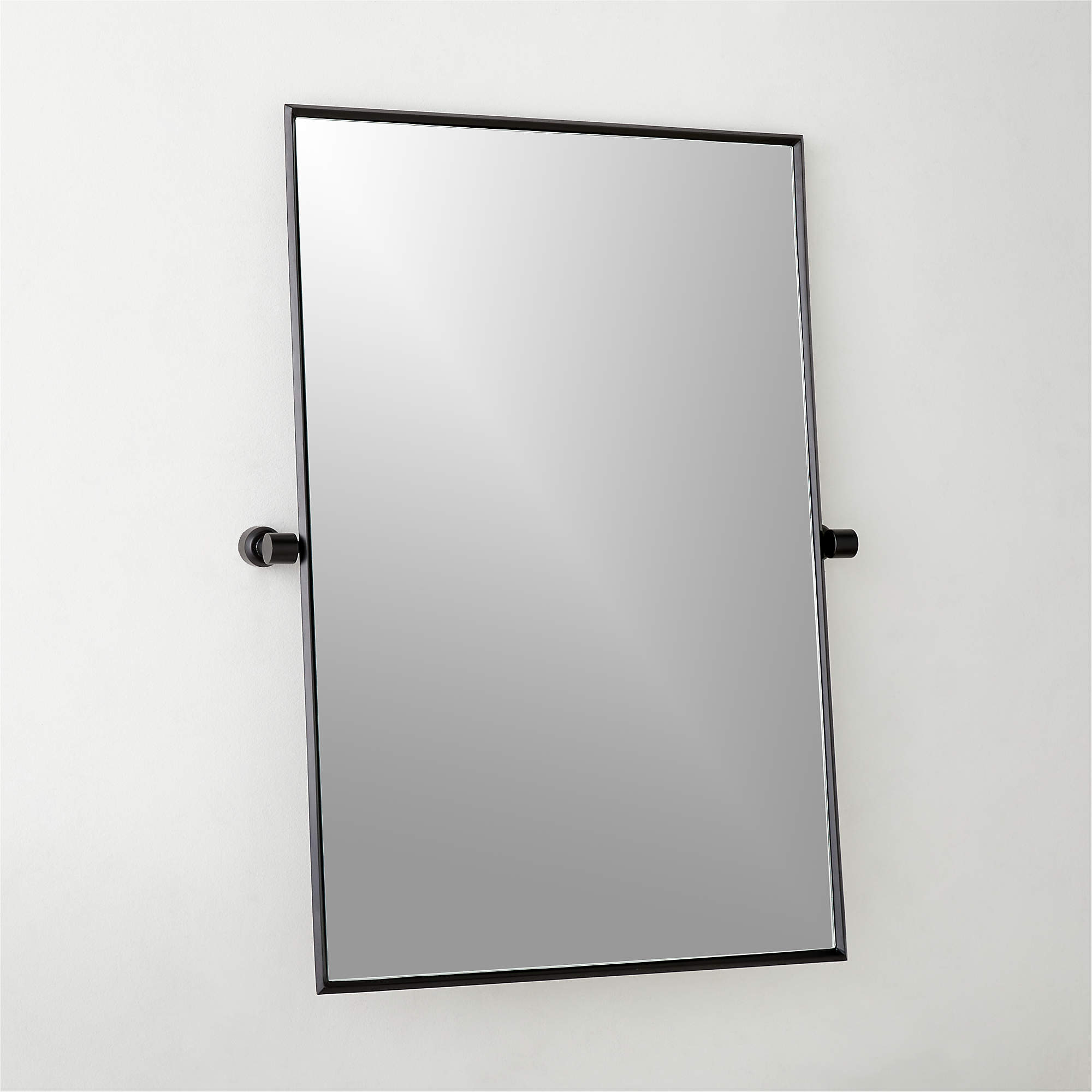 Blaine Matte Black Rectangular Pivot Wall Mirror thumbnail 5