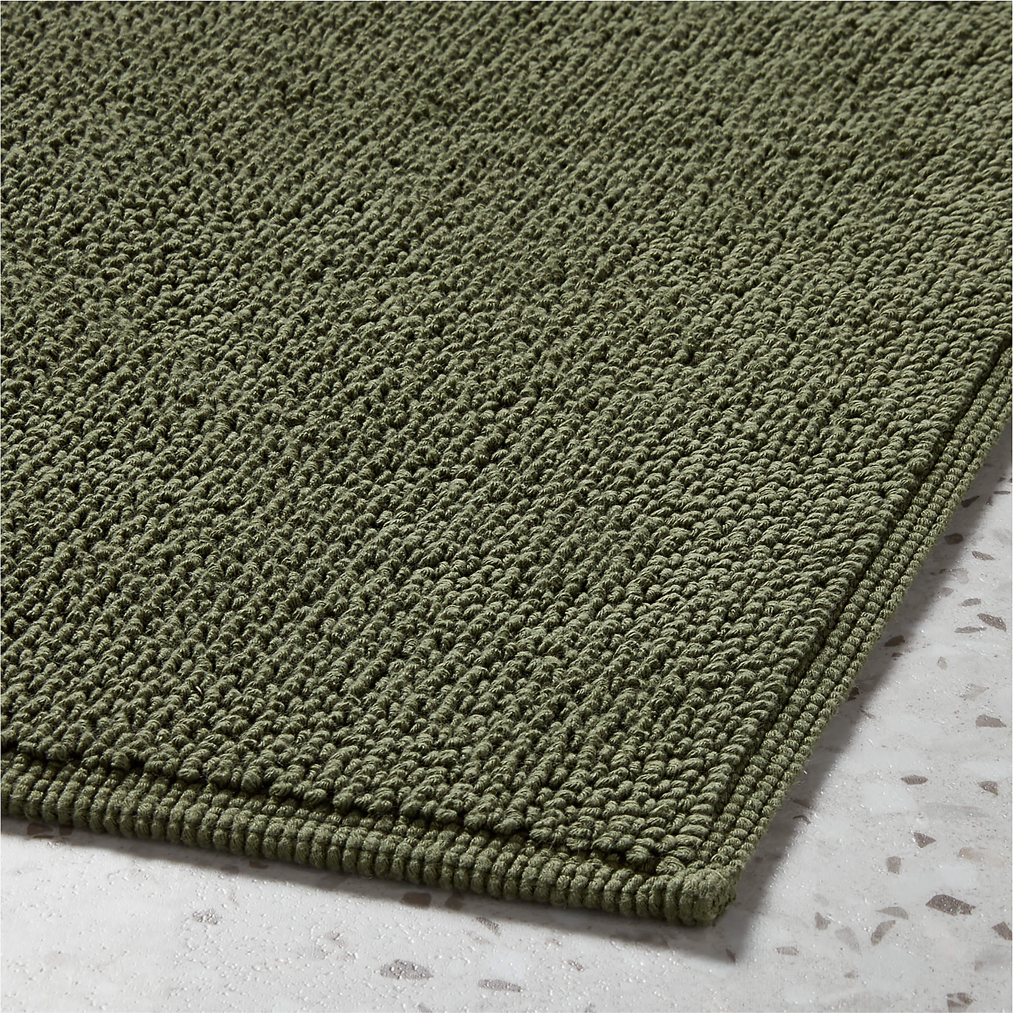 En Pointe Organic Cotton Green Bath Runner Rug-24"x60" thumbnail 3