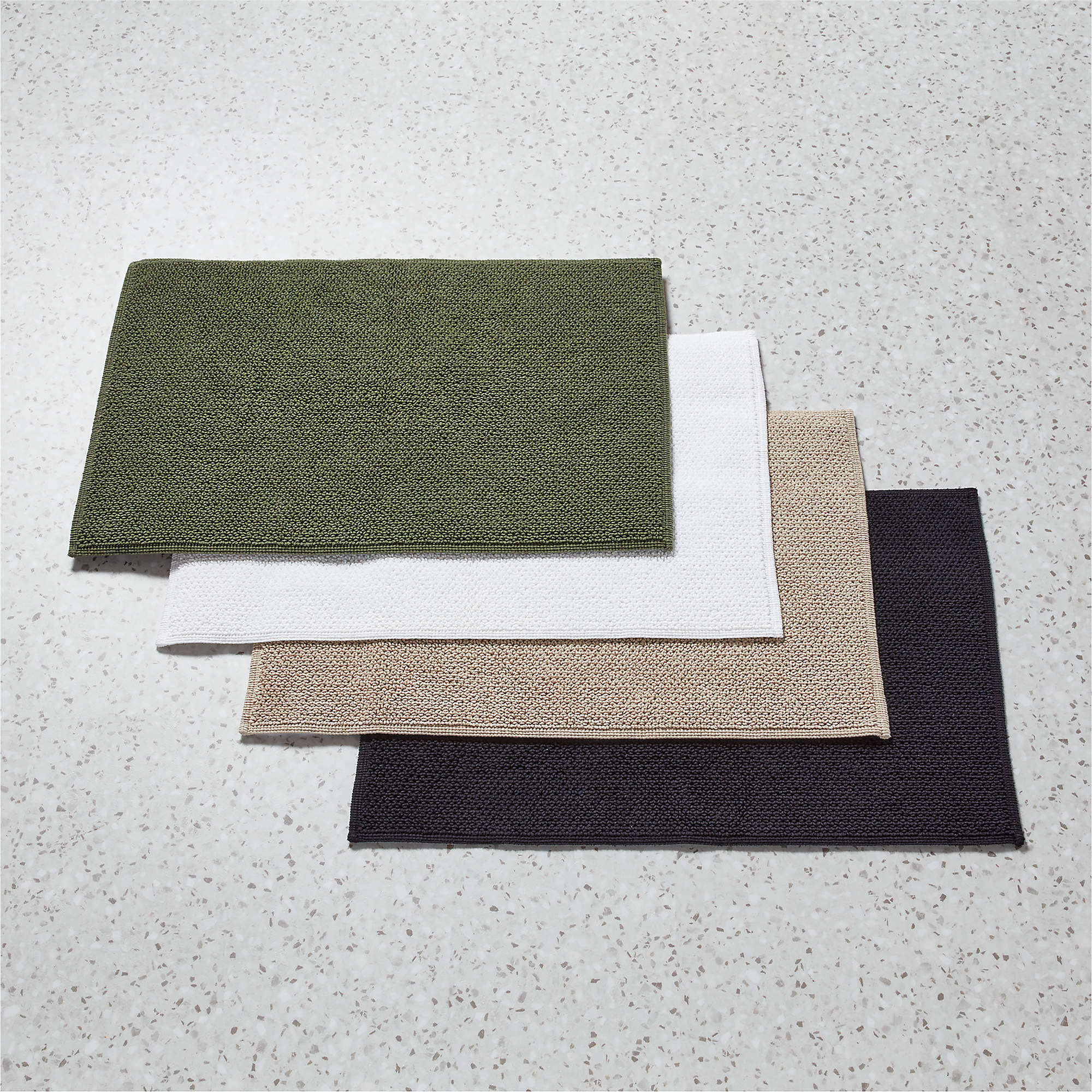 En Pointe Organic Cotton Green Bath Mat-24"x36" thumbnail 2