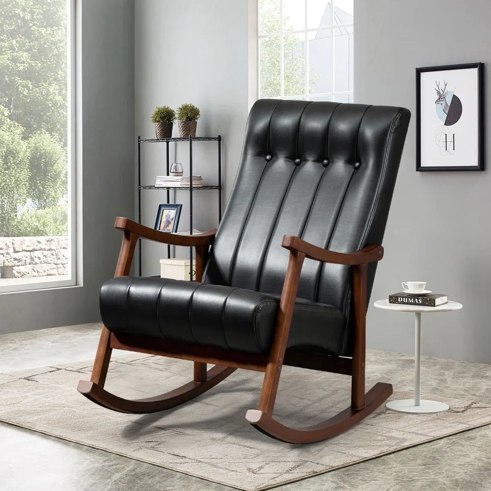 Lanxton Solid Wood Rocking Chair thumbnail 2
