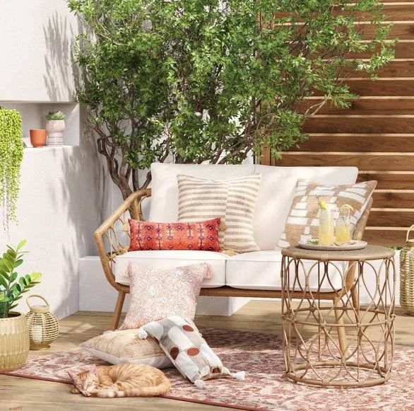 Britanna Outdoor Patio Loveseat Natural thumbnail 2