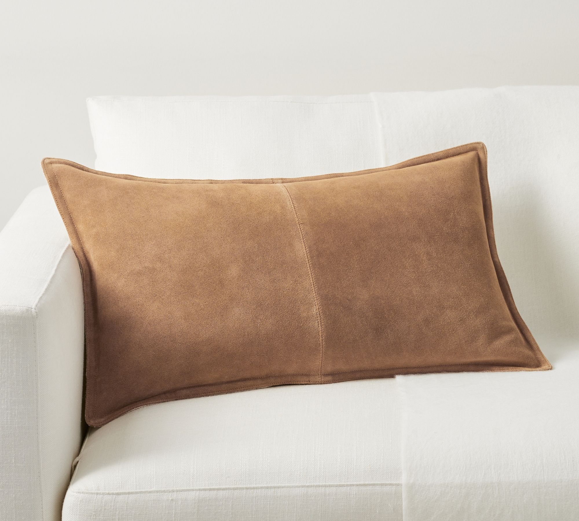 Pieced Suede Lumbar Pillow 16x26 thumbnail 3