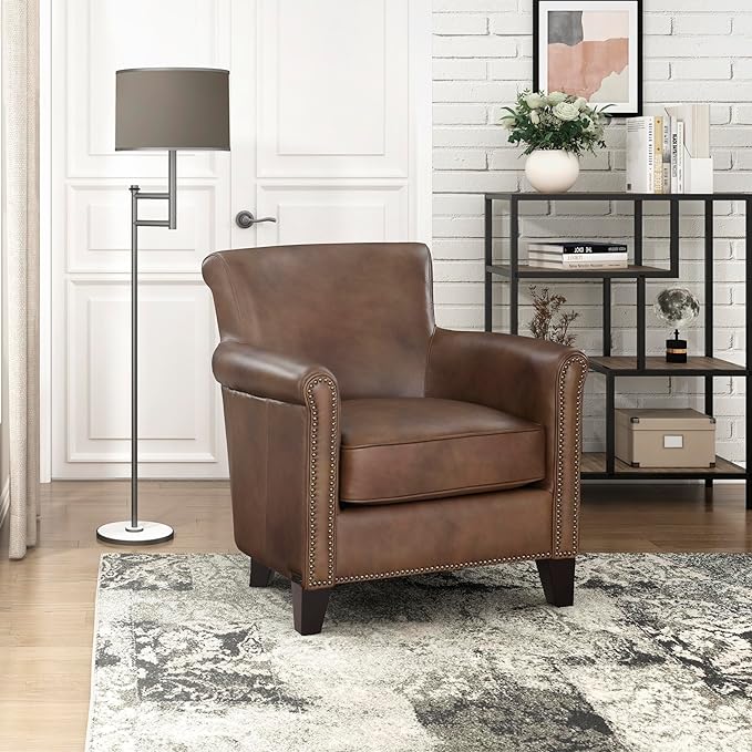 Lexicon Boise Leather Accent Chair Brown thumbnail 3