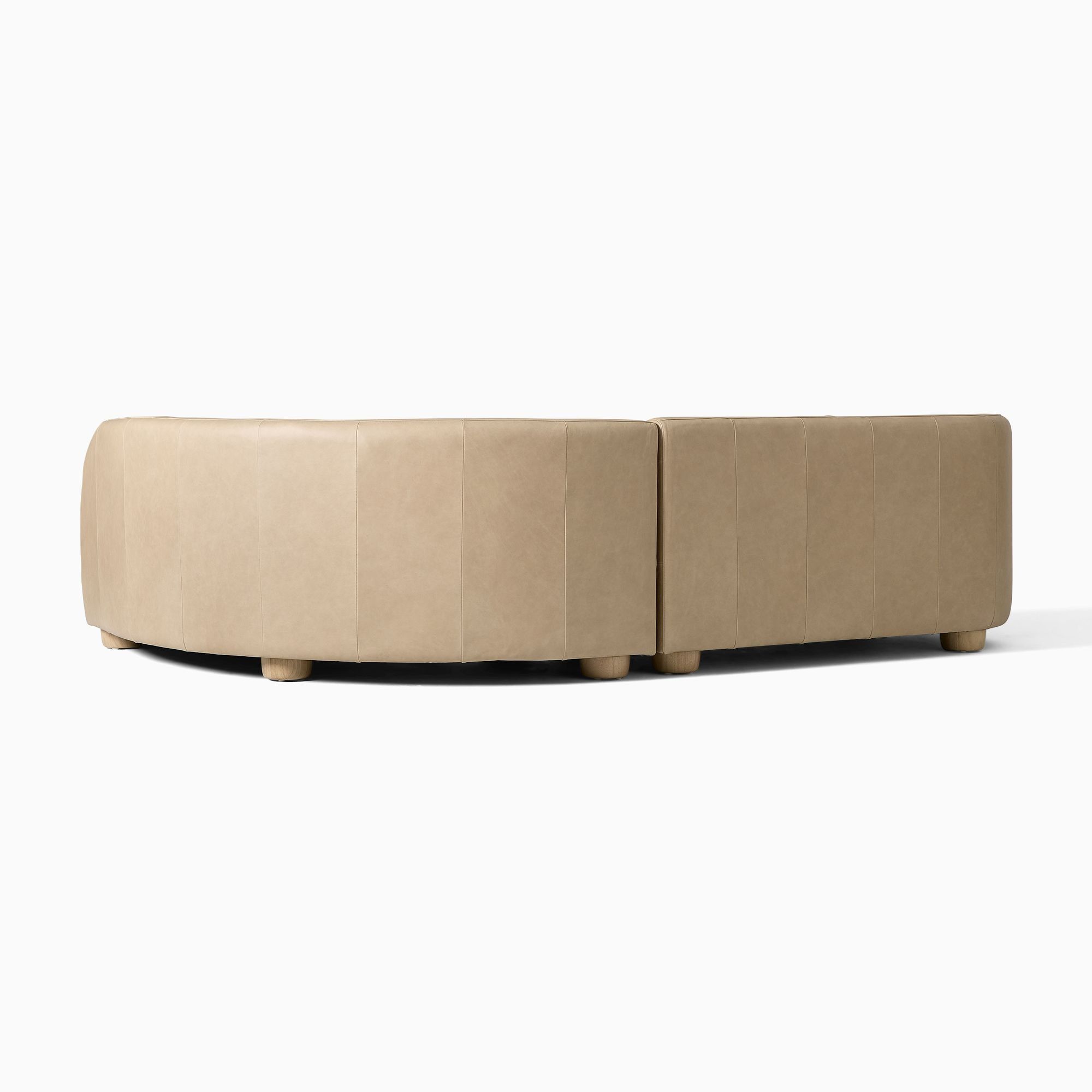 Laurent Leather 2-right Piece Wedge Chaise Sectional thumbnail 2