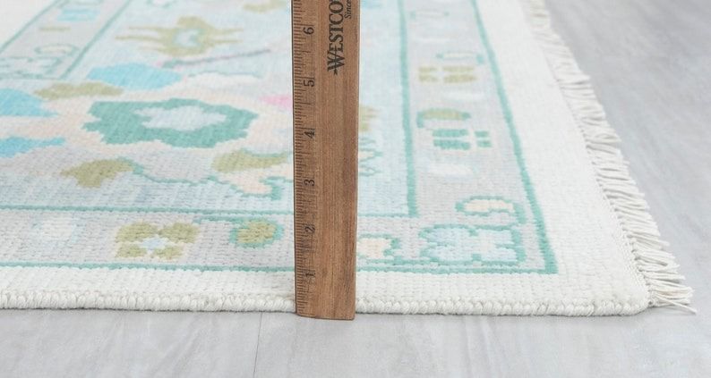 Hand Knotted Oushak Rug Turkish New Zealand Woolen Rug Thick Pile Soft Knotted Rug Large Area Rug thumbnail 6