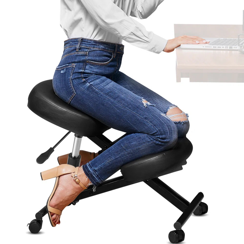 Ekmel Adjustable Height Ergonomic Kneeling Chair with Wheels thumbnail 3
