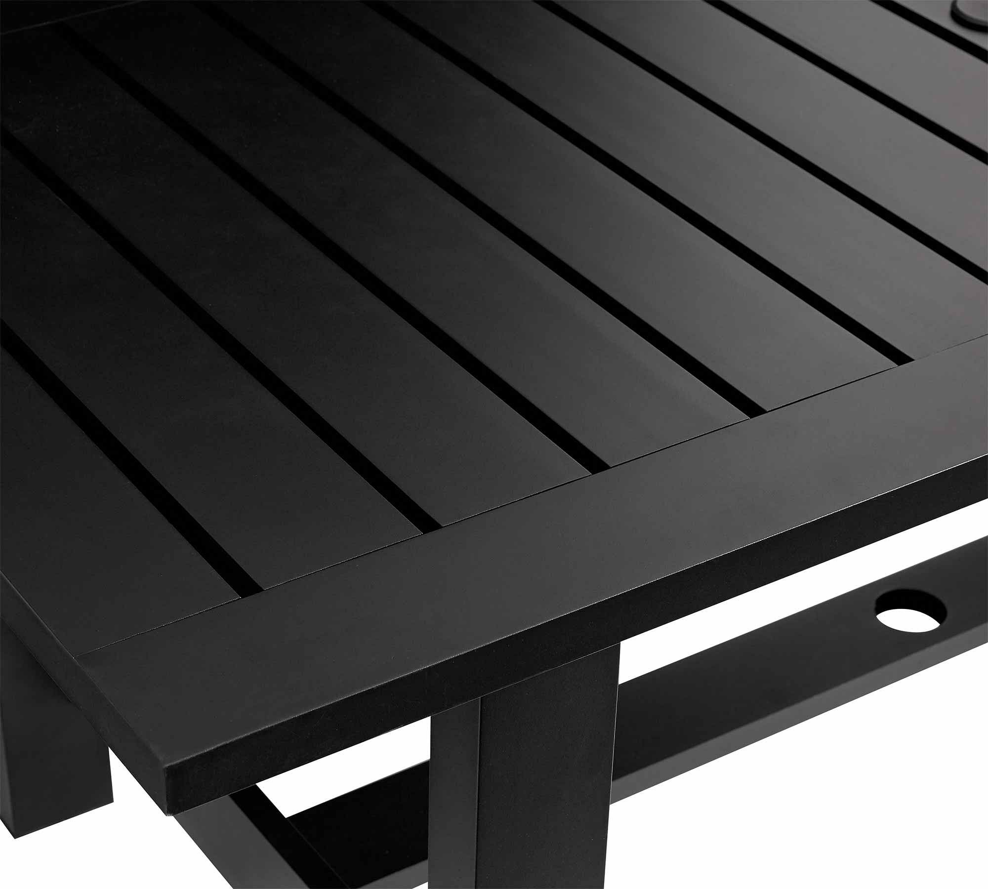 Malibu Metal Extendable Rectangular Outdoor Dining Table (76"-103") thumbnail 4