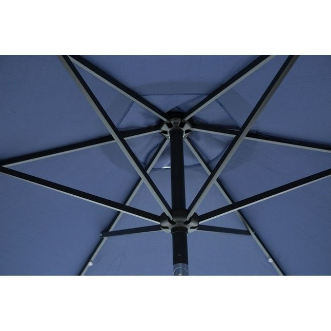 Sun-Ray 8.85 ft Steel Navy Blue Push-button Tilt Market Patio Umbrella thumbnail 4