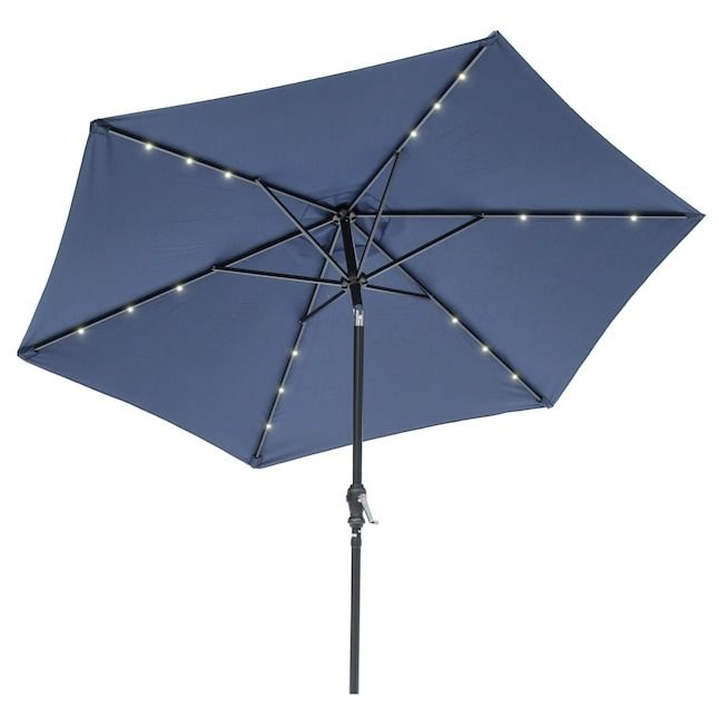 Sun-Ray 8.85 ft Steel Navy Blue Push-button Tilt Market Patio Umbrella thumbnail 5