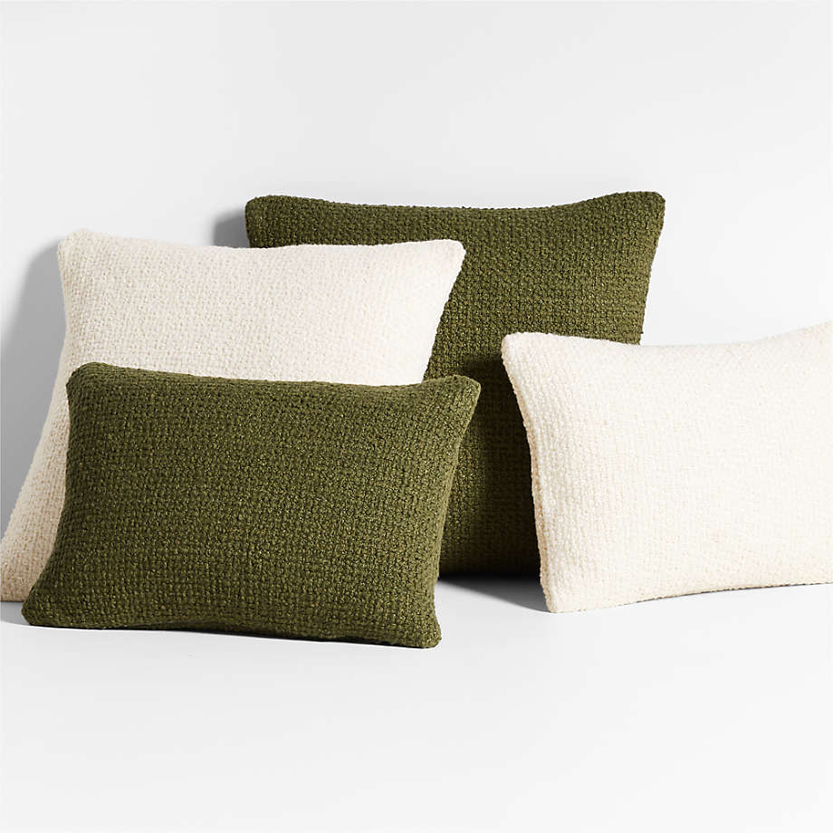 Wool Boucle 23"x23" Alba Ivory Throw Pillow thumbnail 2