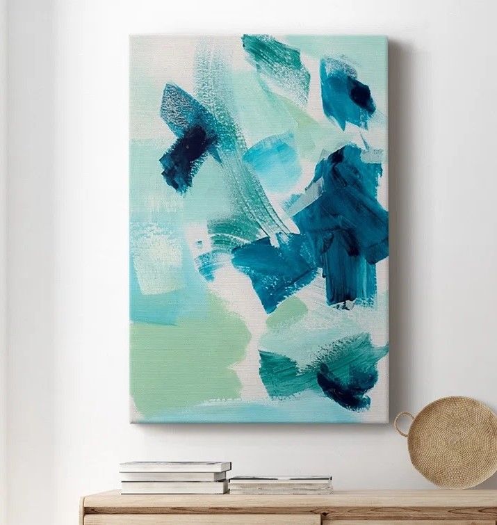 Teal Composition II on Canvas thumbnail 2
