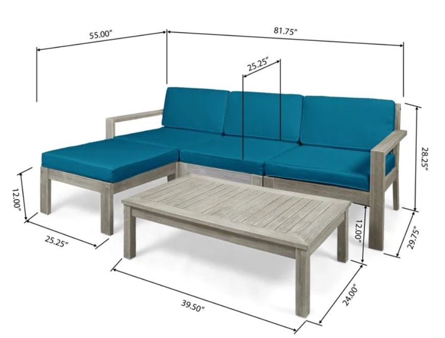 Farlay 3 Person Outdoor Seating Group with Cushions thumbnail 3