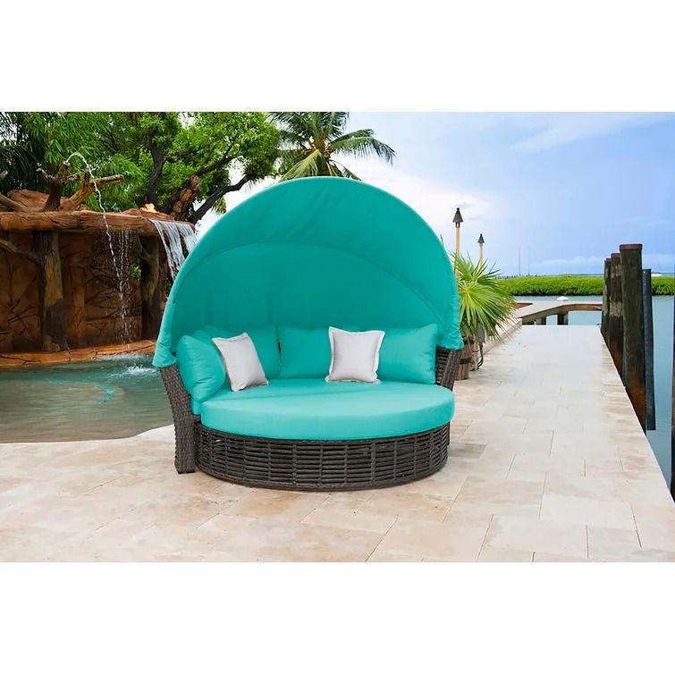 73'' Wicker Outdoor Patio Daybed thumbnail 2