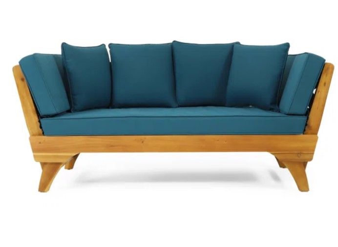 Alamo 82'' Acacia Outdoor Patio Daybed thumbnail 2