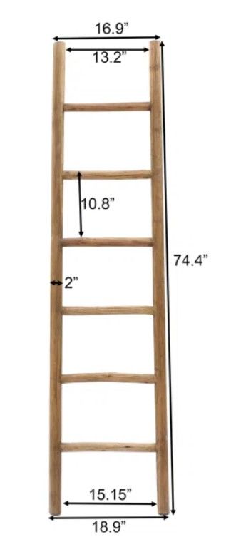 74.4'' Tall Wood Blanket Ladder thumbnail 4