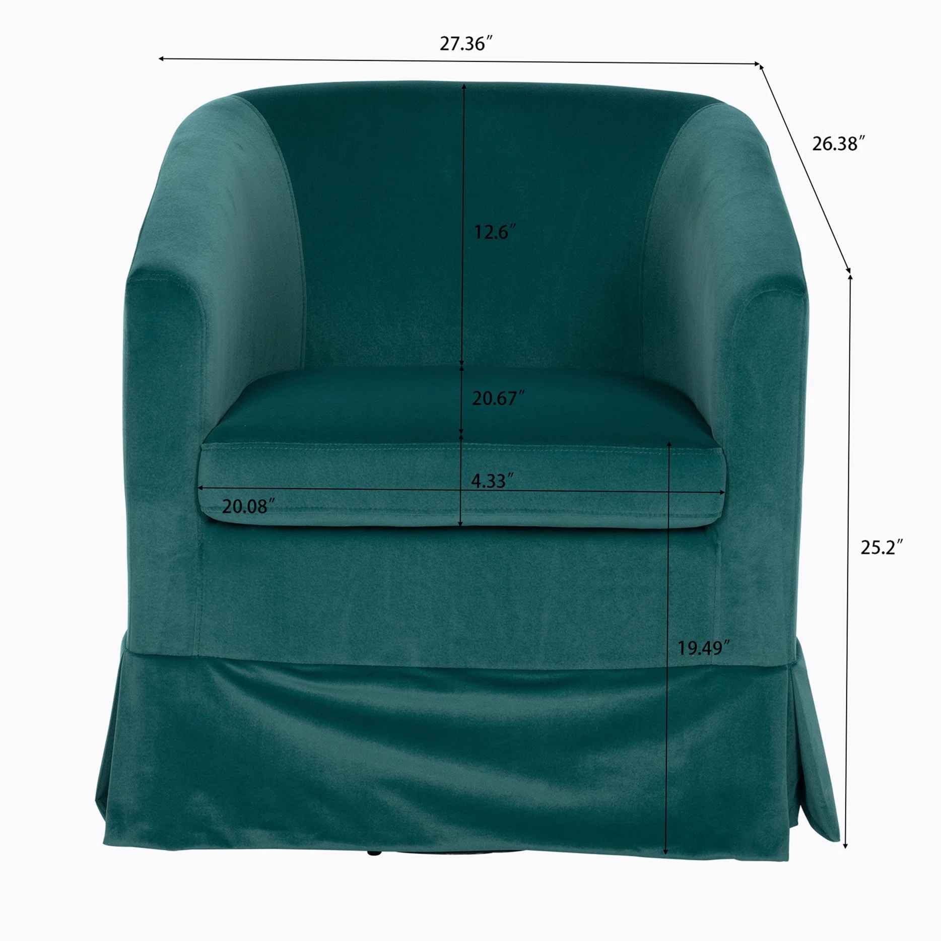 Alvonte Upholstered Swivel Barrel Chair thumbnail 3