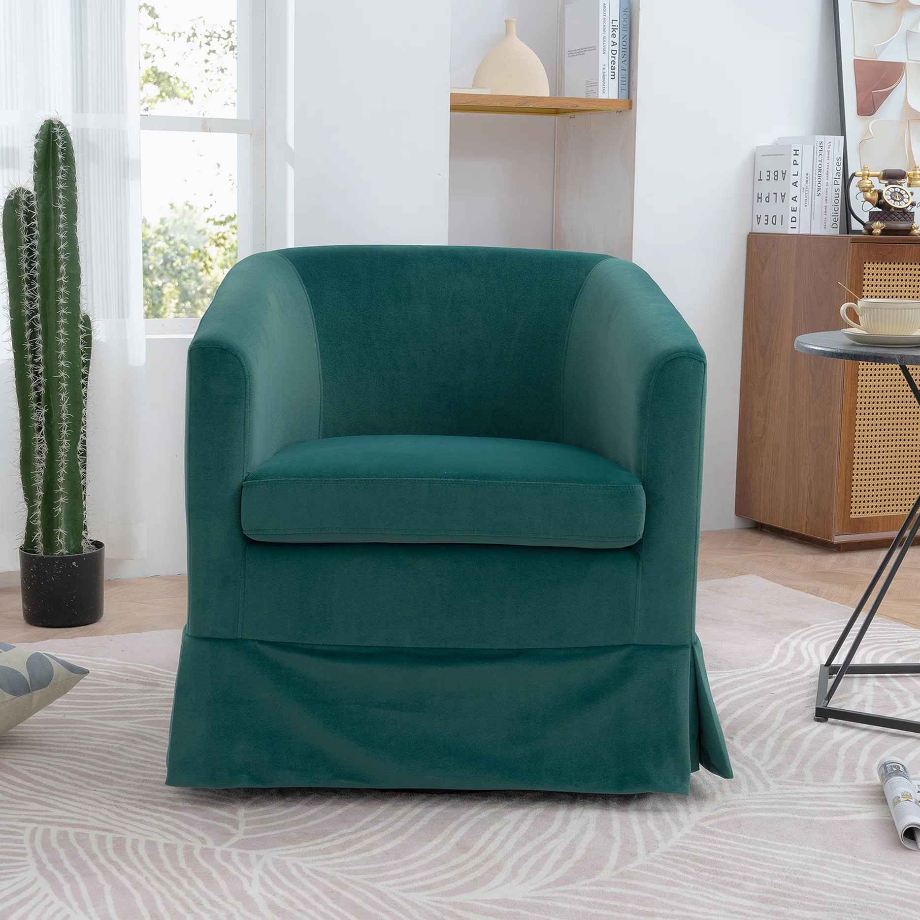 Alvonte Upholstered Swivel Barrel Chair thumbnail 9