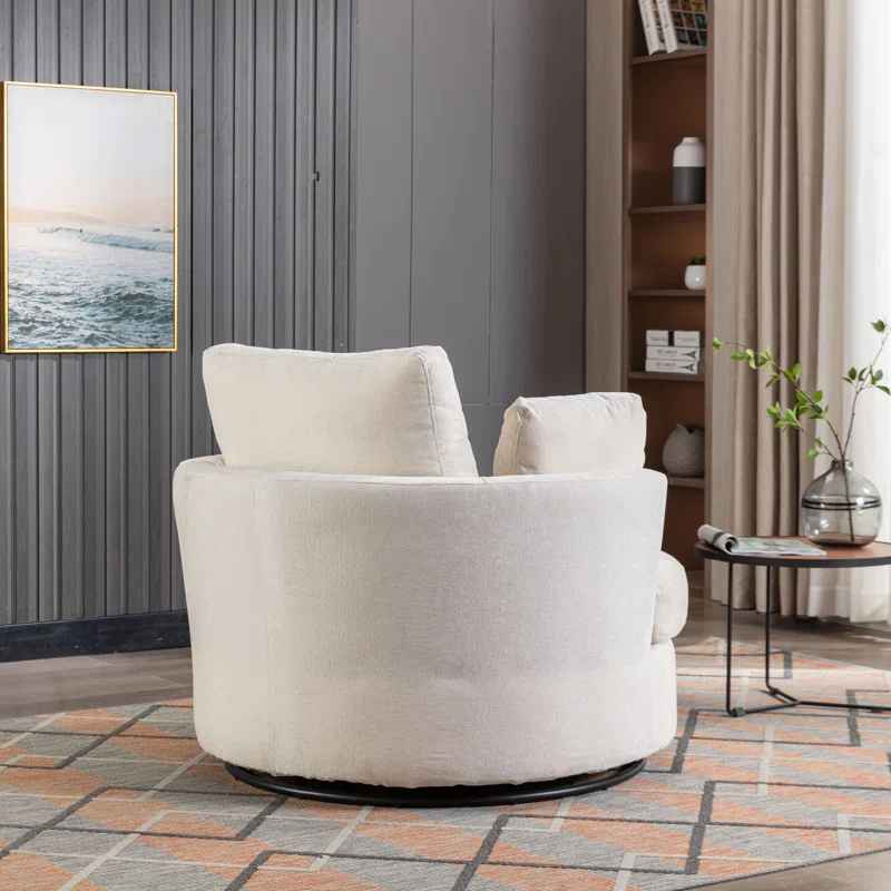 Achorn Polyester Recessed Arm Swivel Barrel Chair thumbnail 4