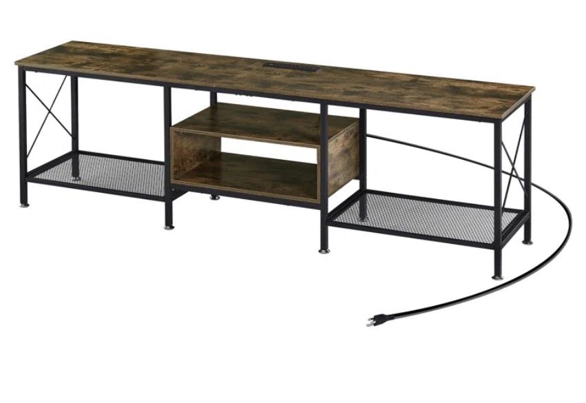 Pridgen TV Stand with Power Outlets Entertainment Center Media Console thumbnail 3