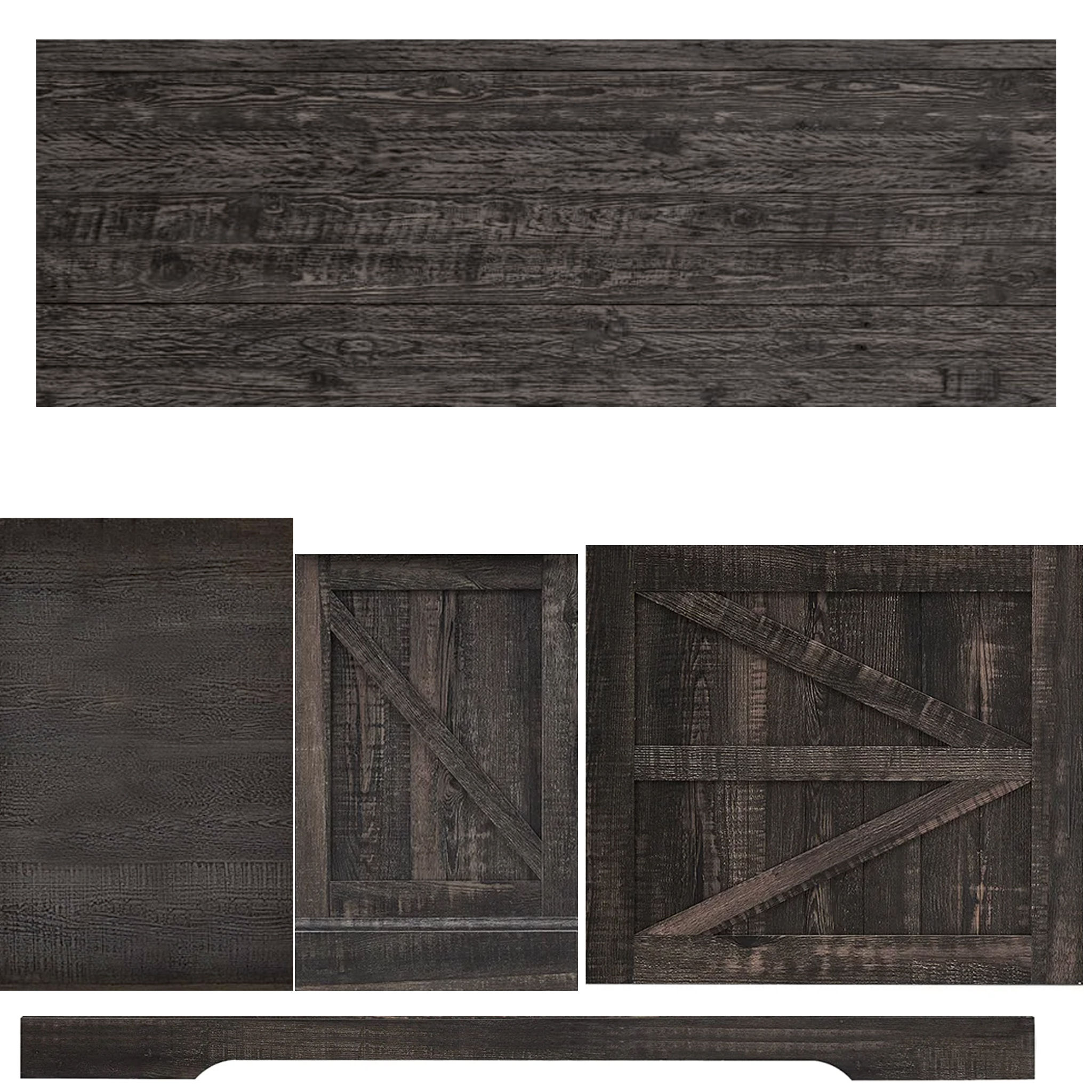 Bryndee Farmhouse Large Media TV Console Sliding Barn Door thumbnail 3