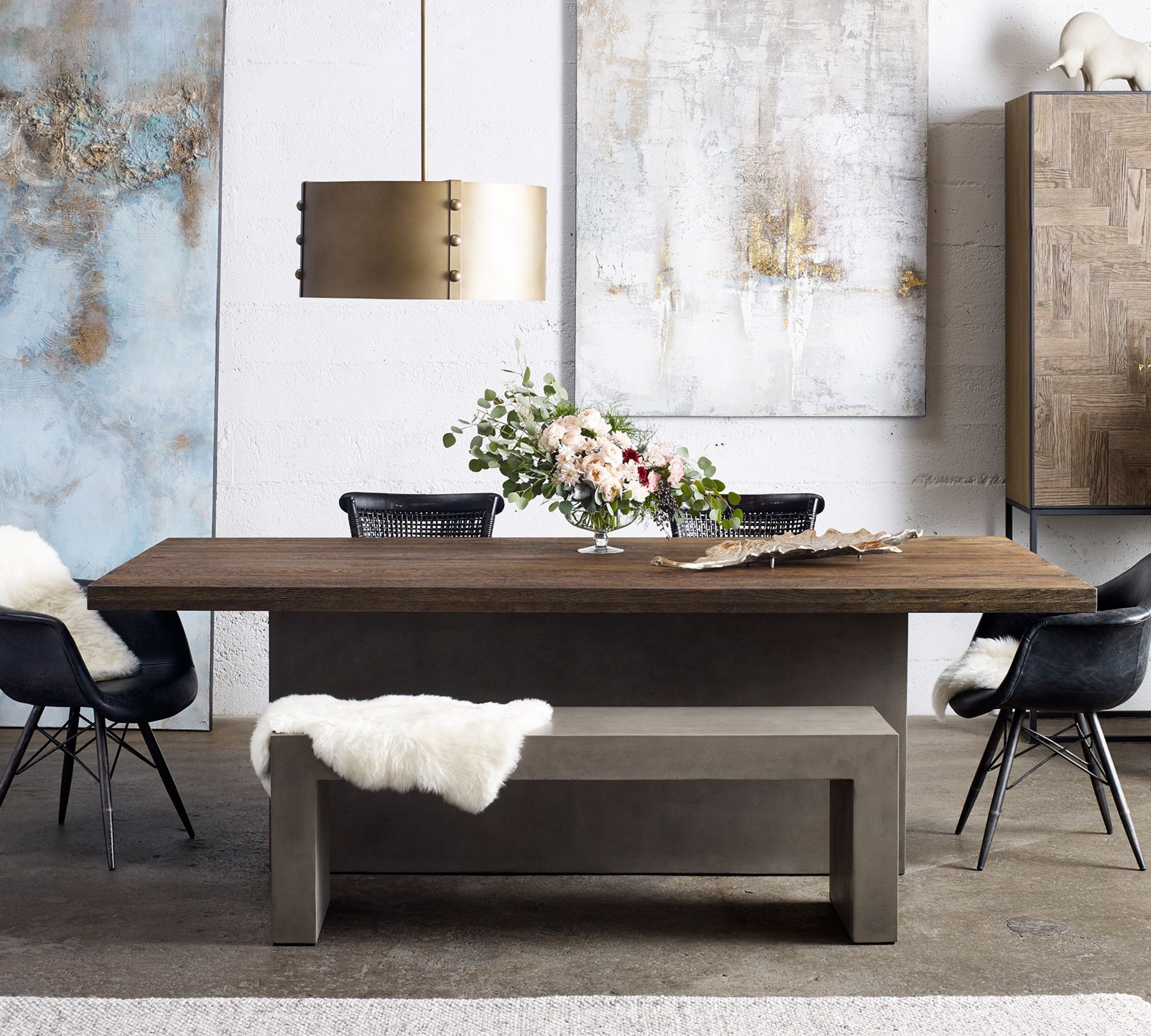 Adonis Concrete Outdoor Dining Bench thumbnail 2