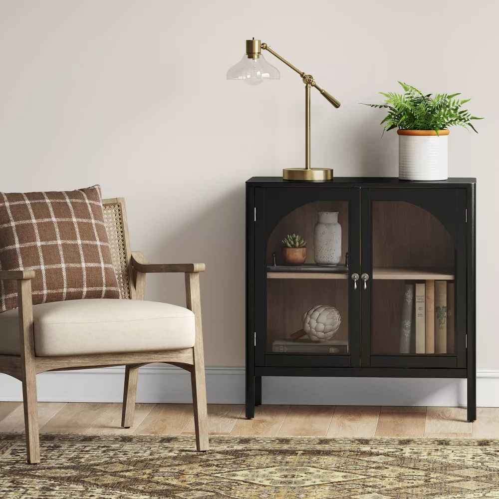 New Bedford 2 Door Accent Cabinet Black  thumbnail 2