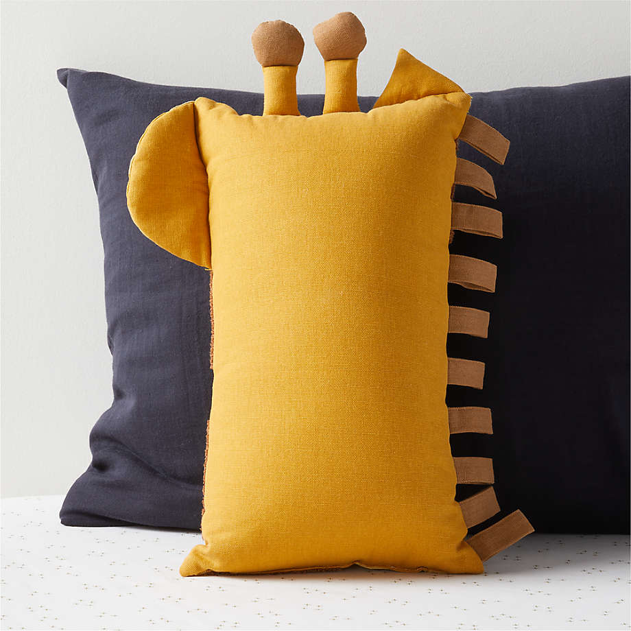 Giraffe Face Striped Embroidered Kids Throw Pillow thumbnail 3