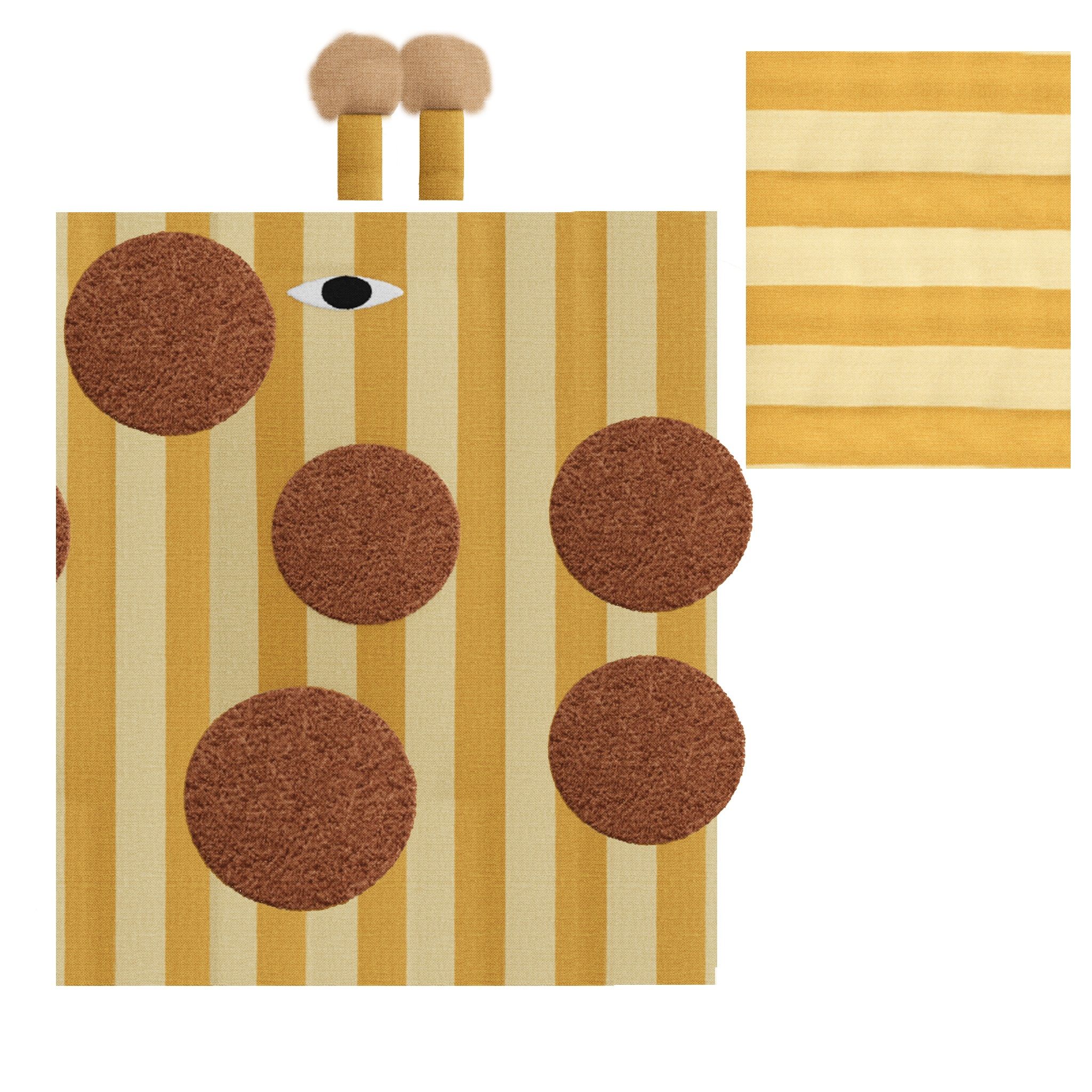 Giraffe Face Striped Embroidered Kids Throw Pillow thumbnail 4