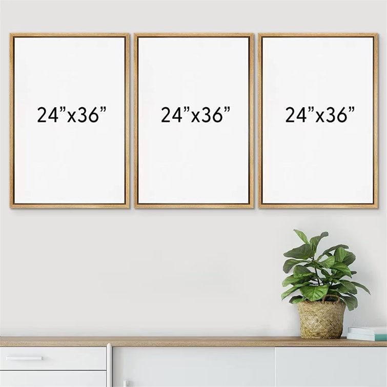 Tree Ring Rustic Oak Wood Farmhouse Decor Neutral Modern Organic Framed Canvas 3 Piece Print Art thumbnail 5