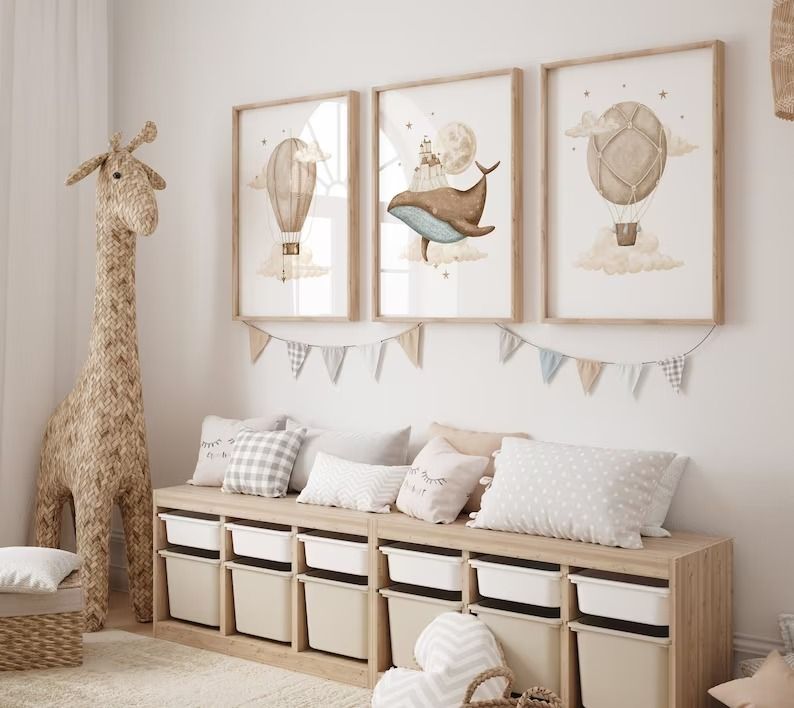 Hot Air Balloon Nursery Wall Art 2 thumbnail 2