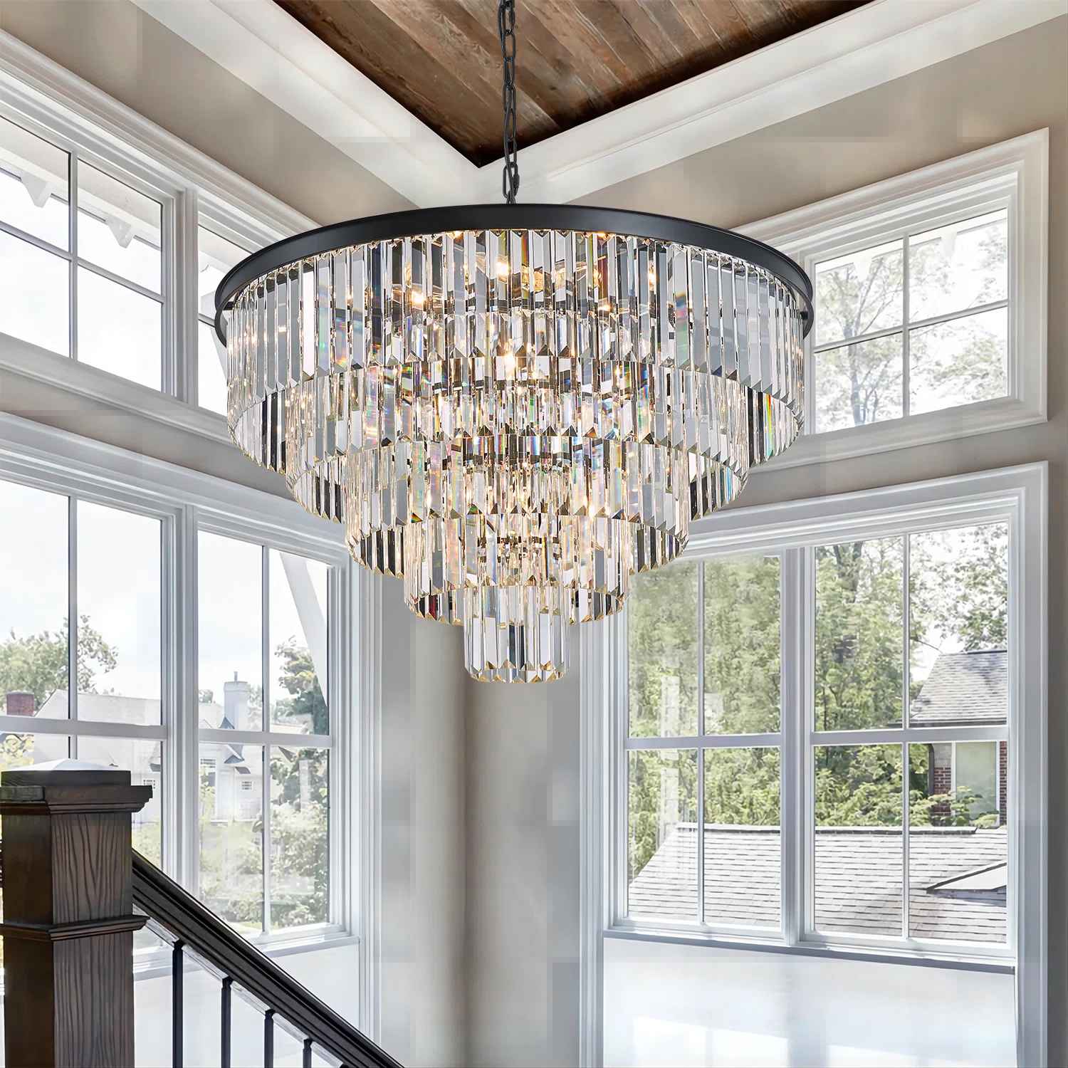 15 Light Dimmable Tiered Chandelier thumbnail 2