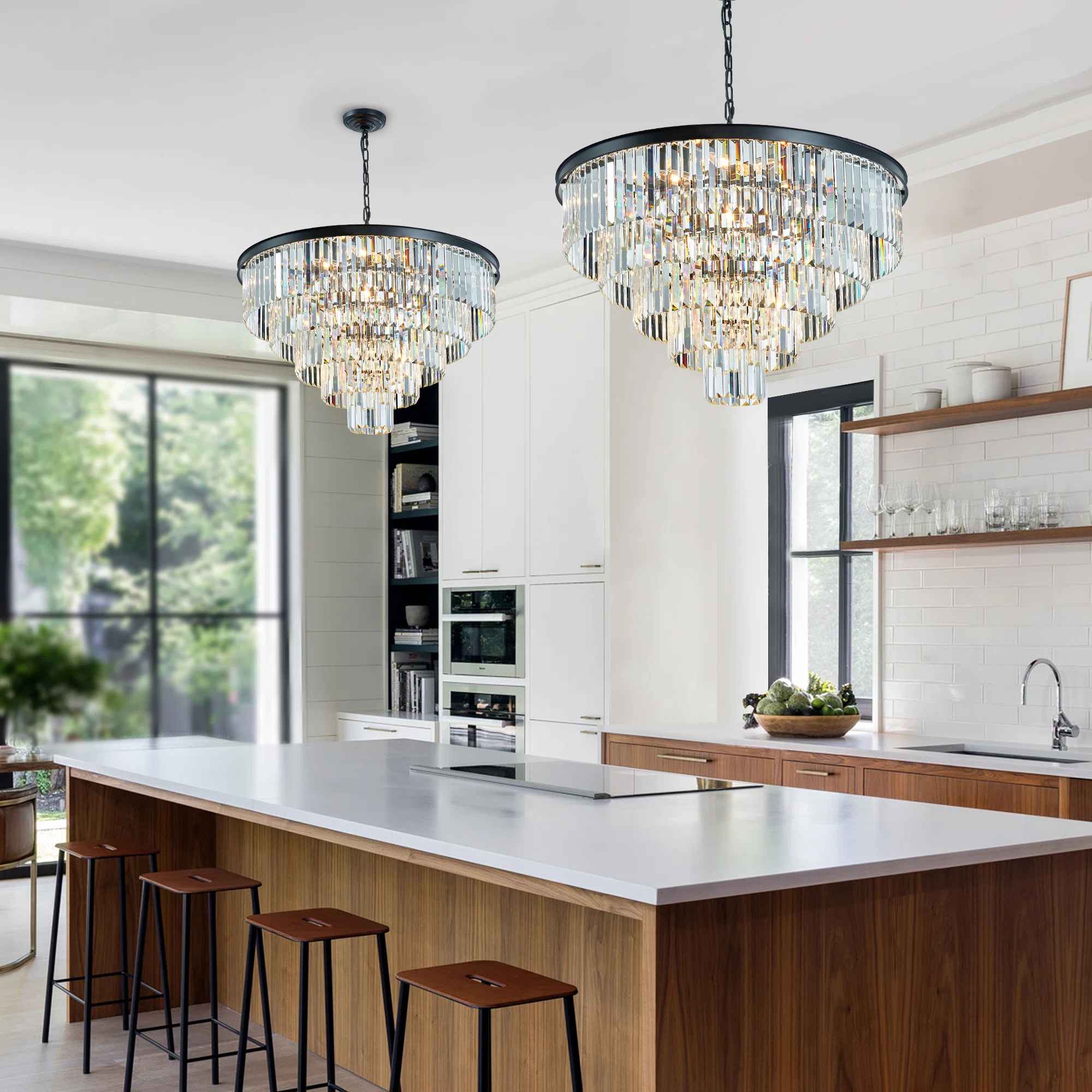 15 Light Dimmable Tiered Chandelier thumbnail 3