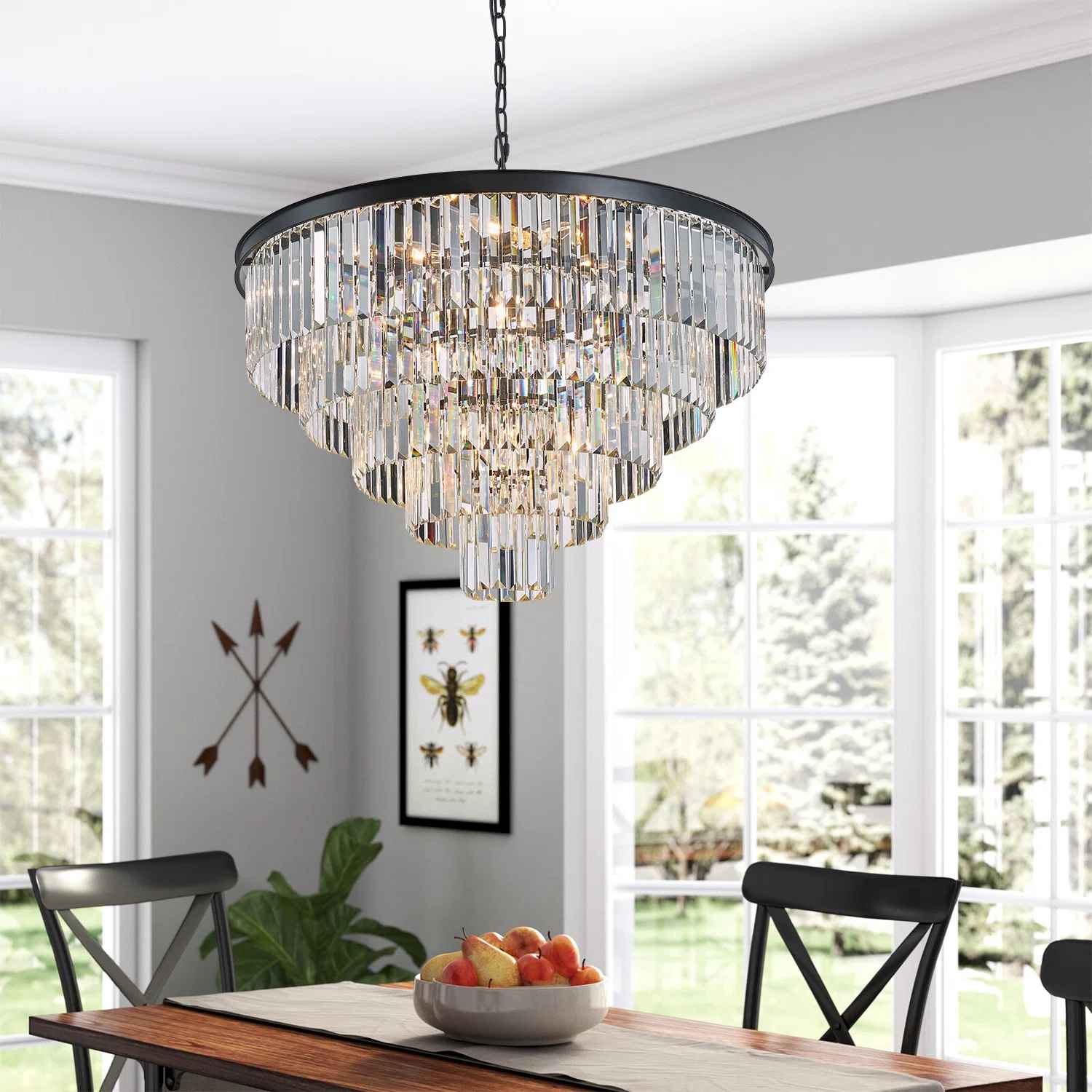 15 Light Dimmable Tiered Chandelier thumbnail 4
