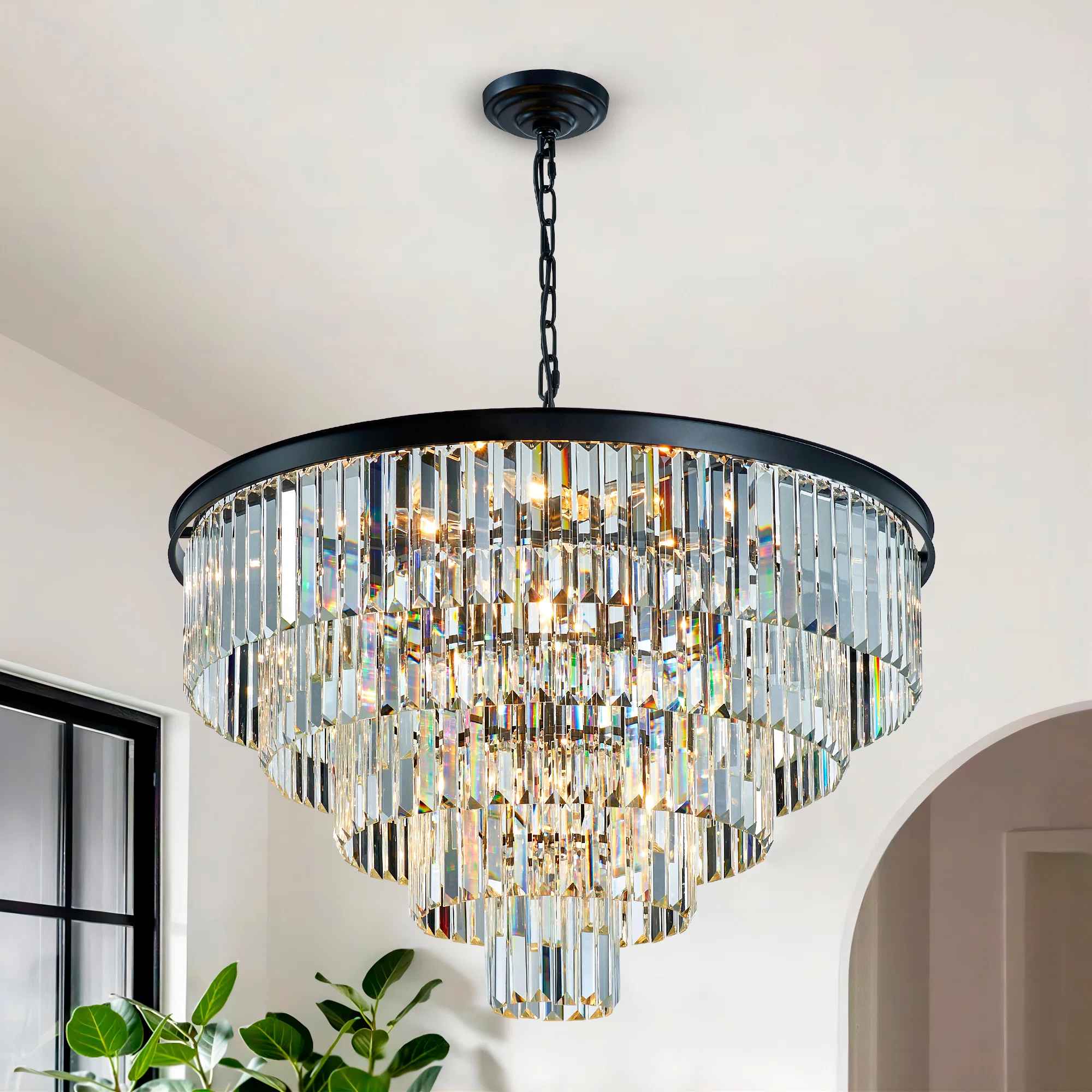 15 Light Dimmable Tiered Chandelier thumbnail 5